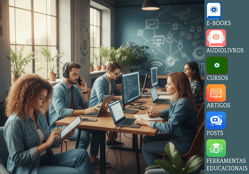 E-books, audiobooks, cursos